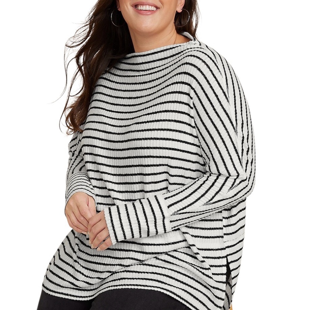 Maurices Plus Size Sylvan Striped Tunic Top Size XXL Stretchy Lightweight Boxy